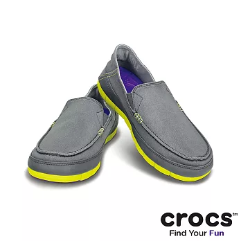 Crocs - 男-男士舒躍奇便鞋-炭灰/柑橘色39炭灰/柑橘色