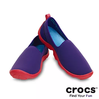 Crocs - 女-女士迪特輕盈鞋-深紫/罌粟紅色35黑/桃紅色