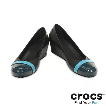 Crocs - 女-凱普楔型鞋-黑/夜幕黑色36黑/夜幕黑色