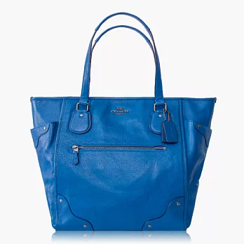 【COACH 實搭耐用】皮革 / 手提 / 肩背托特包_藍色