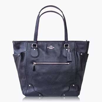 【COACH 實搭耐用】皮革 / 手提 / 肩背托特包_黑色