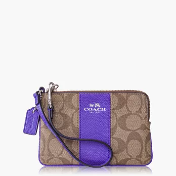 【COACH 攜帶便利】PVC / 零錢收納 / 手拿包(小款)_卡其紫