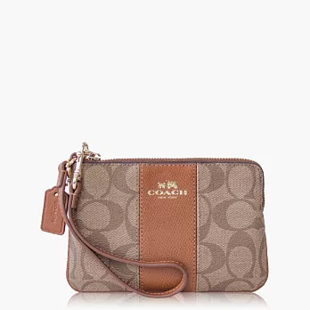 【COACH 攜帶便利】PVC / 零錢收納 / 手拿包(小款)_卡其咖