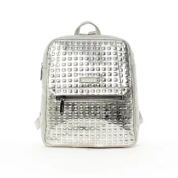 Admiral-韓風金屬格紋後背包銀色