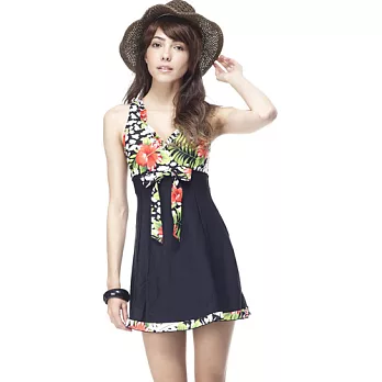 【SARBIS】MIT大女連身裙泳裝附泳帽B98237M印花