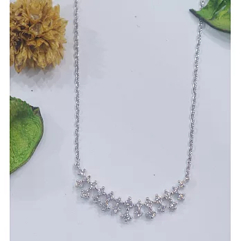 【UH】OBBA - 水光流曳狀鋯石項鍊(兩色可選)-銀色