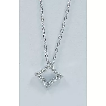 【UH】OBBA - 菱形鏤空水鑽項鍊(兩色可選)-銀色