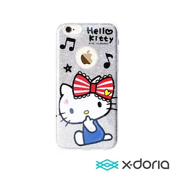 X-doria-iPhone6/6S Plus 手機保護軟殼 炫銀凱蒂系列(5.5)音符凱蒂