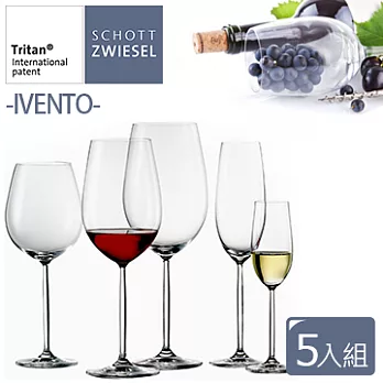 【德國蔡司SCHOTT ZWIESEL】IVENTO水晶玻璃系列精緻酒杯禮盒(5件組)