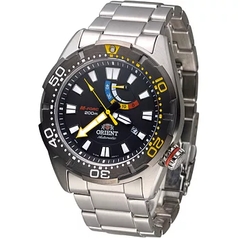 東方錶 ORIENT 200米動力儲存潛水機械錶 SEL0A001B 黑x黃黑x黃