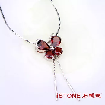 石頭記 嬌豔舞蝶石榴石925純銀項鍊石榴石