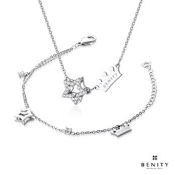 【BENITY】星之冠 項鍊手鍊套組