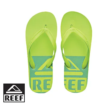 REEF 經典橡膠外底開瓶器設計基本男款人字拖.螢光綠LIGHT BLUE/LIME8螢光綠