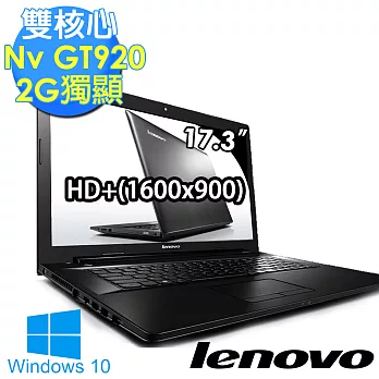 【 Lenovo】G70-80 17.3吋《Win10大螢幕_文書首選》NV GT920-2G獨顯 HD+畫質筆電(80FF00DFTW)經典黑