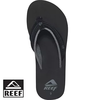 REEF新軟Q高級麂皮鞋面舒適耐磨防滑男款人字拖.黑BLACK8黑