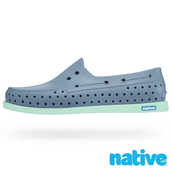 native HOWARD 晴雨帆船鞋(男/女)5亞麻藍x綠色蚱蜢