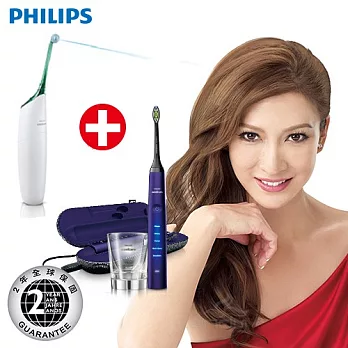 飛利浦 Sonicare音波震動牙刷HX9372(迷幻紫)+空氣動能牙線機 HX8211