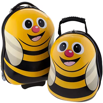 【英國Cuties and Pals】蛋型輕硬殼兒童專屬旅行箱+背包 2件組蜜蜂