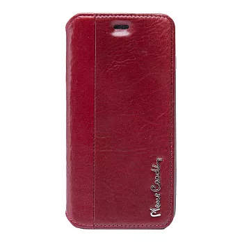 皮爾卡登 iPhone6 Plus歐風高級牛皮翻蓋保護套 (卡袋款)紅色