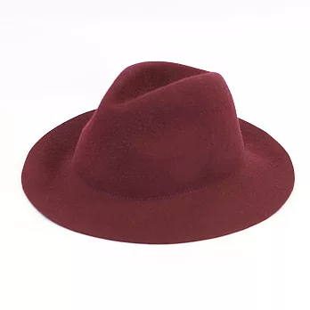 【UH】MONEY HAT - 羊毛寬簷紳士帽(三色可選)-酒紅色