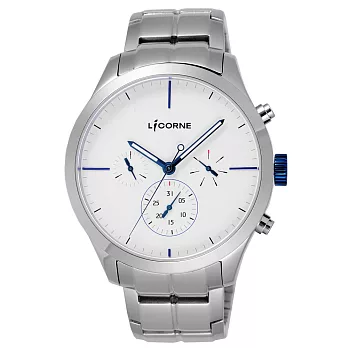 LICORNE 狙擊追緝令三眼日期錶-藍字銀