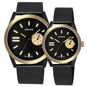 LICORNE 編織默砌米蘭對錶-金字黑