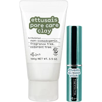ETTUSAIS 艾杜紗 毛孔深層去角質泥(100g)+零毛孔無瑕美肌控油棒(4g)