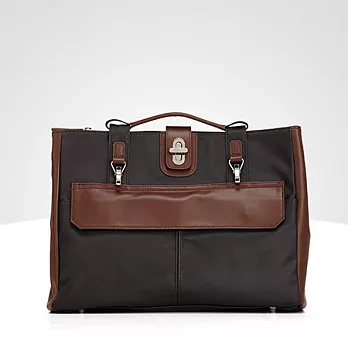 Amore Stark 輕商旅公事包-橫黑+咖啡