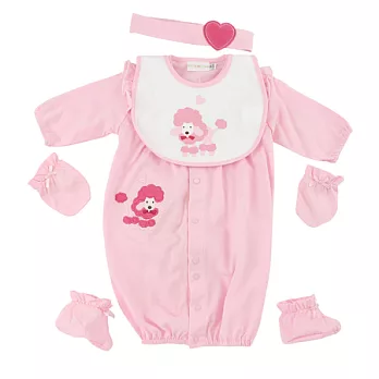 【愛的世界】粉色荷葉兩用嬰衣禮盒-台灣製-3M淺粉色