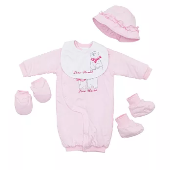 【愛的世界】鋪棉兩用嬰衣禮盒-台灣製-3M淺粉色