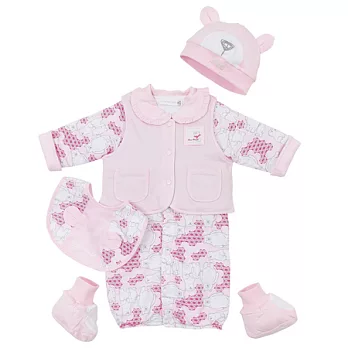 【愛的世界】鋪棉兩用嬰衣禮盒-台灣製-3M淺粉色