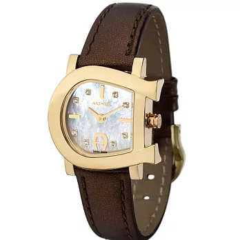 AIGNER Genua Due 愛格納馬蹄造型女錶 A31230 咖啡色