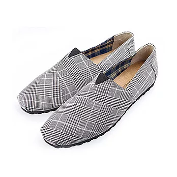 PLAYERMIT 布質格紋懶人便鞋 (FTP15)-白色26白色