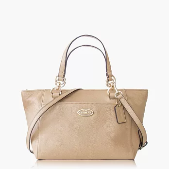 【COACH 多種背法】皮革 / 肩背 / 斜背兩用包(小款)_膚色