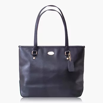 【COACH 實搭耐用】皮革 / 手提 / 肩背托特包_黑色