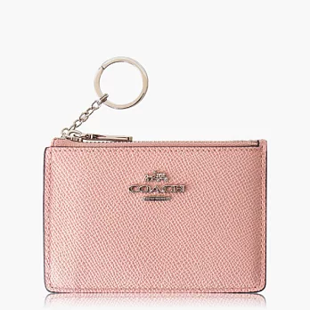 【COACH 零錢收納】皮革 / 鑰匙圈 / 零錢包_粉色