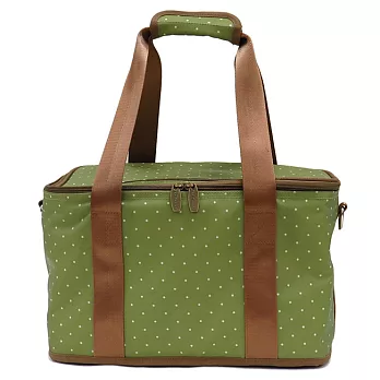 卡蘿保溫保冷手提籃(M)-綠色水玉