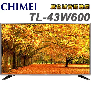 CHIMEI奇美 43吋 FHD廣色域智慧聯網顯示器+視訊盒(TL-43W600)＊送7-11禮券500元