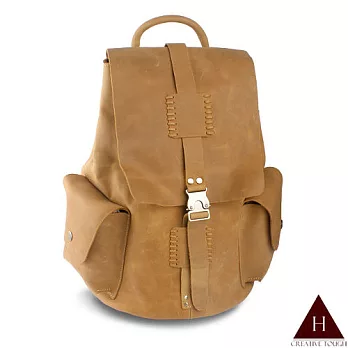 【H-CT】雅痞黃設計款真皮後背包(D3305-Z)