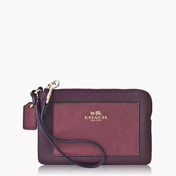 【COACH 攜帶便利】皮革 / 零錢收納 / 手拿包(小款)_金屬紅