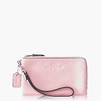 【COACH 攜帶便利】皮革 / 零錢收納 / 手拿包(小款)_粉色