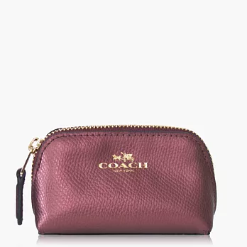 【COACH 零錢收納】皮革 / 鑰匙圈 / 零錢包_金屬紅