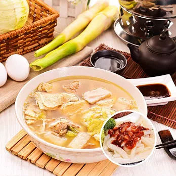 樂活e棧-薏仁水降卡火鍋+蒟蒻麵-義大利通心麵+醬(任選)(1人份/組，共3組)香椿沙茶醬