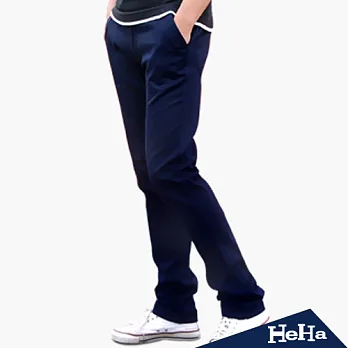 長褲 韓版修身小直筒休閒長褲 四色-HeHa-30（藏青）
