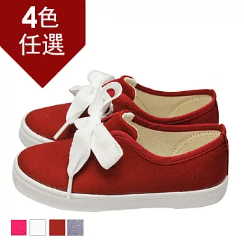 FUFA MIT 粗條綁帶休閒童鞋 ( FBABY14) 酒紅色16酒紅色