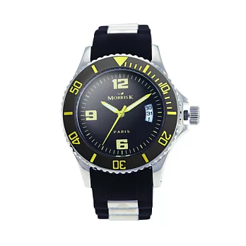【Morris K】羅志祥代言運動造型潮流腕錶 黃色 MK13025-MA03