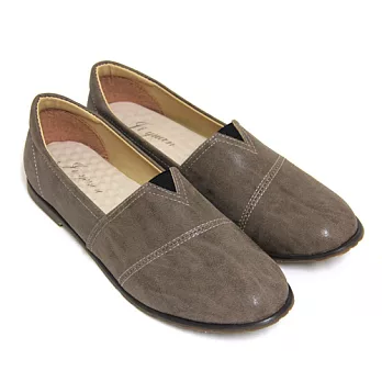 【Pretty】微甜焦糖色調百搭休閒平底鞋23咖啡色