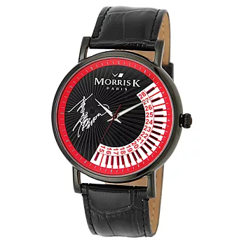 【Morris K】羅志祥代言 鋼琴狂想曲時尚腕錶-紅色 /43MM MK10315-AB03