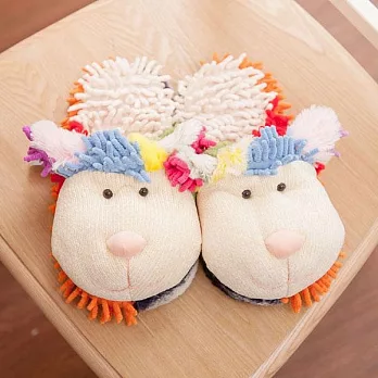 【UH】Color Rich - 可愛絨毛動物造型室內拖鞋(兩款可選) - 彩色羊