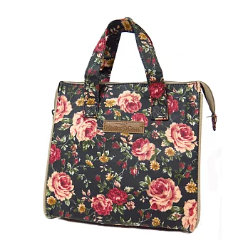 卡蘿行動保鮮餐袋-黑底薔薇